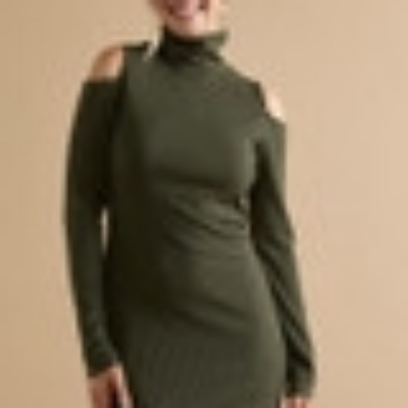 Marie Turtle Neck Cold Shoulder Knit Mini Dress Francescas - Picture 3 of 5